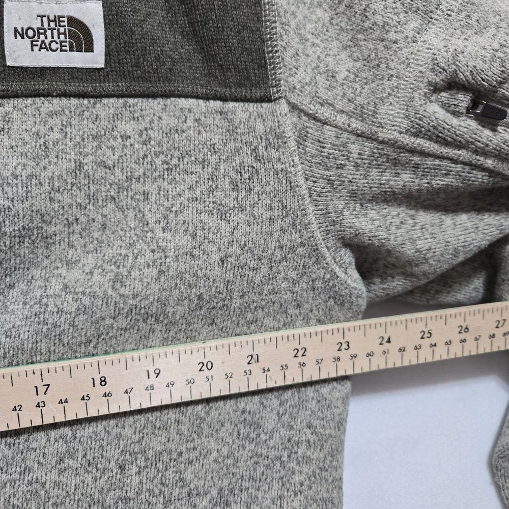 The North Face Size XL Quarter Zip Heather Gray Sweater Fleece Pullover #1309